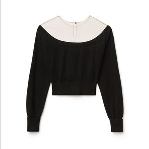 Alexander wang sheer yoke wool pullover sweater size p/s